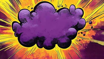 Vibrant graphic illustration of a large purple speech bubble.