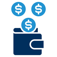 Saving Blue Color Icon