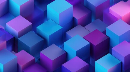 Obraz premium A 4K photo of abstract background with cubes in blue and purple colors.