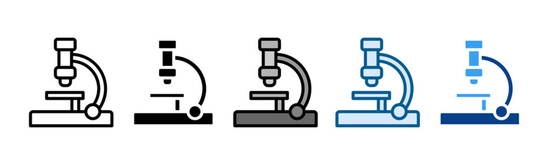Microscope Icon Set Multiple Style Collection