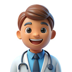 Fototapeta premium Cartoon Doctor Character with Stethoscope