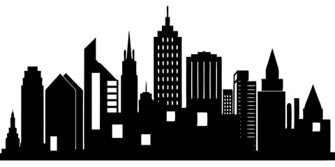 Fototapeta premium Abstract City vector, transparent city landscape, Dots Building in the night City