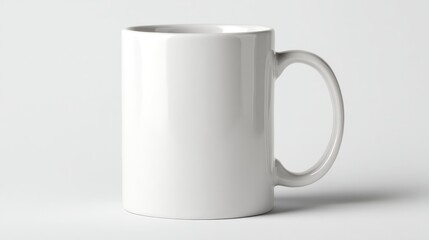 Fototapeta premium A 4K photo of blank white coffee mug on white background.