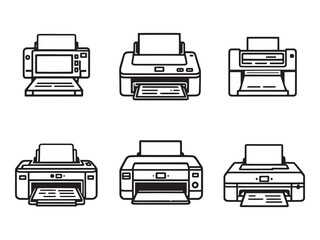 Photo Printer Line Art Vector Pack