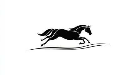 Fototapeta premium Silhouetted horse in motion