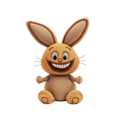 Obraz premium Playful 3D Render of a Smiling Felt Bunny Rabbit Toy