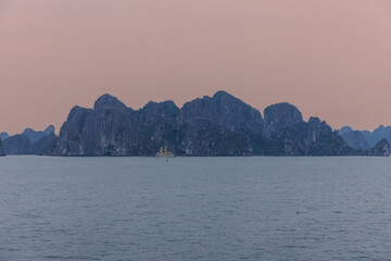 Halong Ha Long Bay Hanoi this Vietnamese wonder is littered with mountains and Rock cliffs popping...