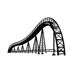Black Outline Roller Coaster Clip Art
