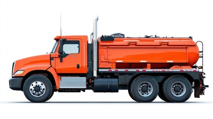 Naklejka premium Pipeline maintenance truck on a white backdrop