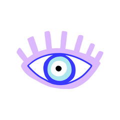 Eye evil turkish bead flat. Greek amulet nazar. Vector illustration