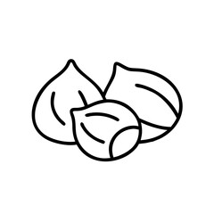 Chestnuts icon in minimalist style with black outline on white background  