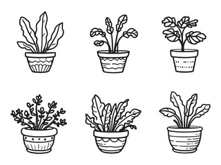 Potted plant simple minimalist line art