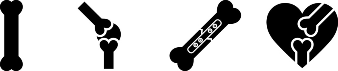 Set of bone icons. Bone icon