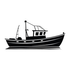 Fishing Boat Silhouette Clipart