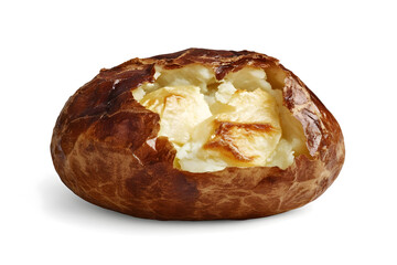 Golden brown bread roll close up