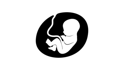 Fetus symbol, black isolated silhouette