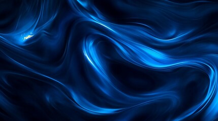 Obraz premium Abstract blue flowing background with dynamic wavy lines and a bright light spot