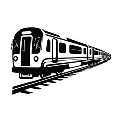 Subway Silhouette Clipart on White Background
