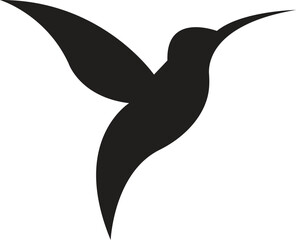 Graceful Hummingbird Silhouette in Flight