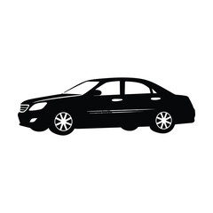 Taxi Silhouette Clipart on White Background