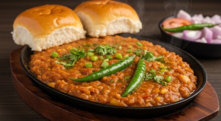 Savory Pav Bhaji: A Vibrant Indian Dish with Warm Spices