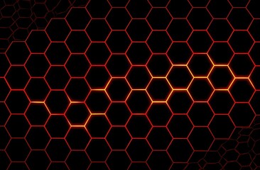 Obraz premium Abstract pattern of glowing hexagonal shapes.