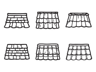 Simple Roofing Shingles Vector Set