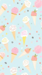 Ice cream dessert pattern food.