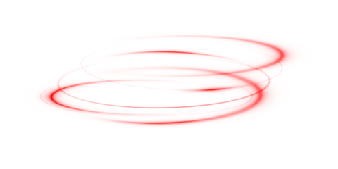 Vibrant Red Light Swirl with Glowing Beams – Neon Energy Twirl, Curved Spiral Trail with Transparent Background for Futuristic, Speed, Motion, and Technology Vector Design Themes