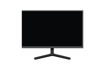 Modern Computer Monitor Vector Illustration – Flat Design, Isolated on White Background