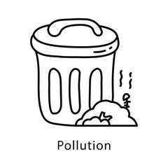 Pollution Vector Outline Style Icon. Eps 10 file