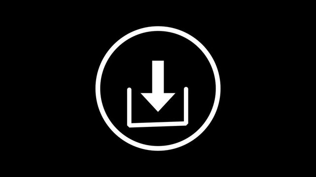 Download Icon Animation on Black Background.