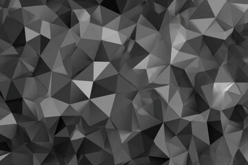 Obraz premium Abstract geometric pattern of polygonal shapes in grayscale.