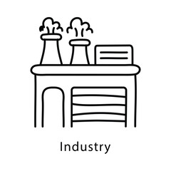 Industry Vector Outline Style Icon. Eps 10 file