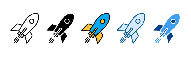 Rocket Icon Set Multiple Style Collection