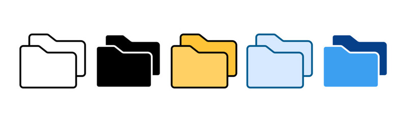 Folder Icon Set Multiple Style Collection