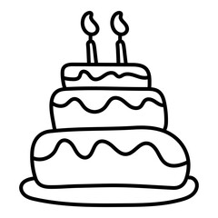 Outline Bithday Element