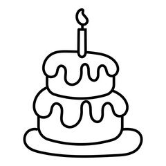 Outline Bithday Element