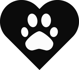 Dog and cat paw print silhouette icon vector, Footprints vector