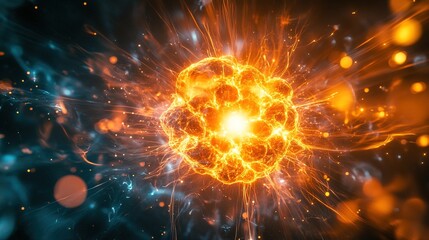 A high-speed camera capturing the instant of a nuclear fission reaction 