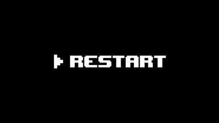animation restart text 8 bit pixel on black background alpha channel