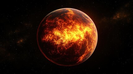 Fiery Exoplanet in Deep Space