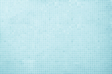 Blue light ceramic wall chequered and floor tiles mosaic background in bathroom, kitchen. Design pattern geometric with grid wallpaper texture decoration pool. Simple seamless abstract surface clean.