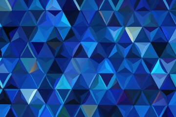 Deep blue triangular geometric pattern background.