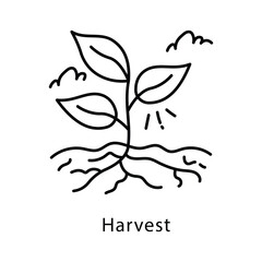 Harvest Vector Outline Style Icon. Eps 10 file
