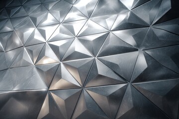 Obraz premium Abstract metallic surface with geometric patterns.