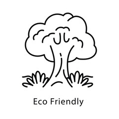 Eco Friendly Vector Outline Style Icon. Eps 10 file