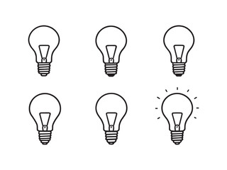 Smart Light Bulb Icon Pack Line Style