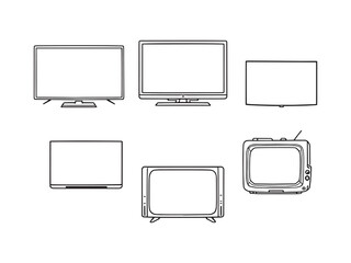 Smart TV Line Icons Vector Set