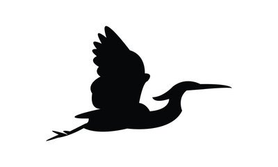 Agami heron bird Silhouette Design  And Vector Illustration. 
